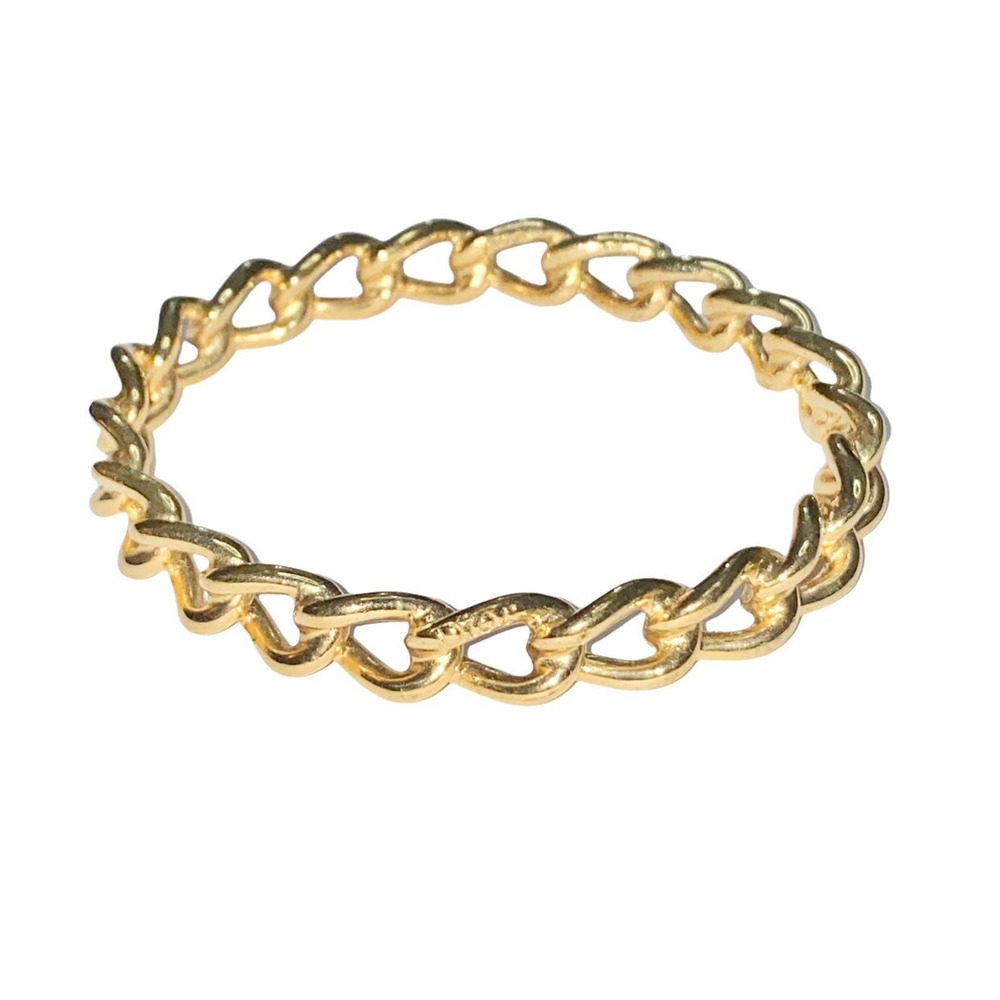 VTG Christian Dior Gold Tone Metal Chain Link Bangle Bracelet Signed - Picture 2 of 12